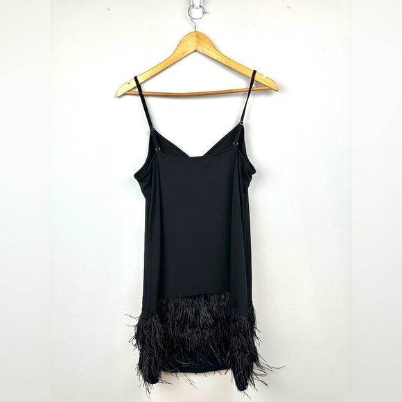 Michael Michael Kors Feather-Embroidered Matte Jersey Slip Dress Large NWT - Picture 8 of 13